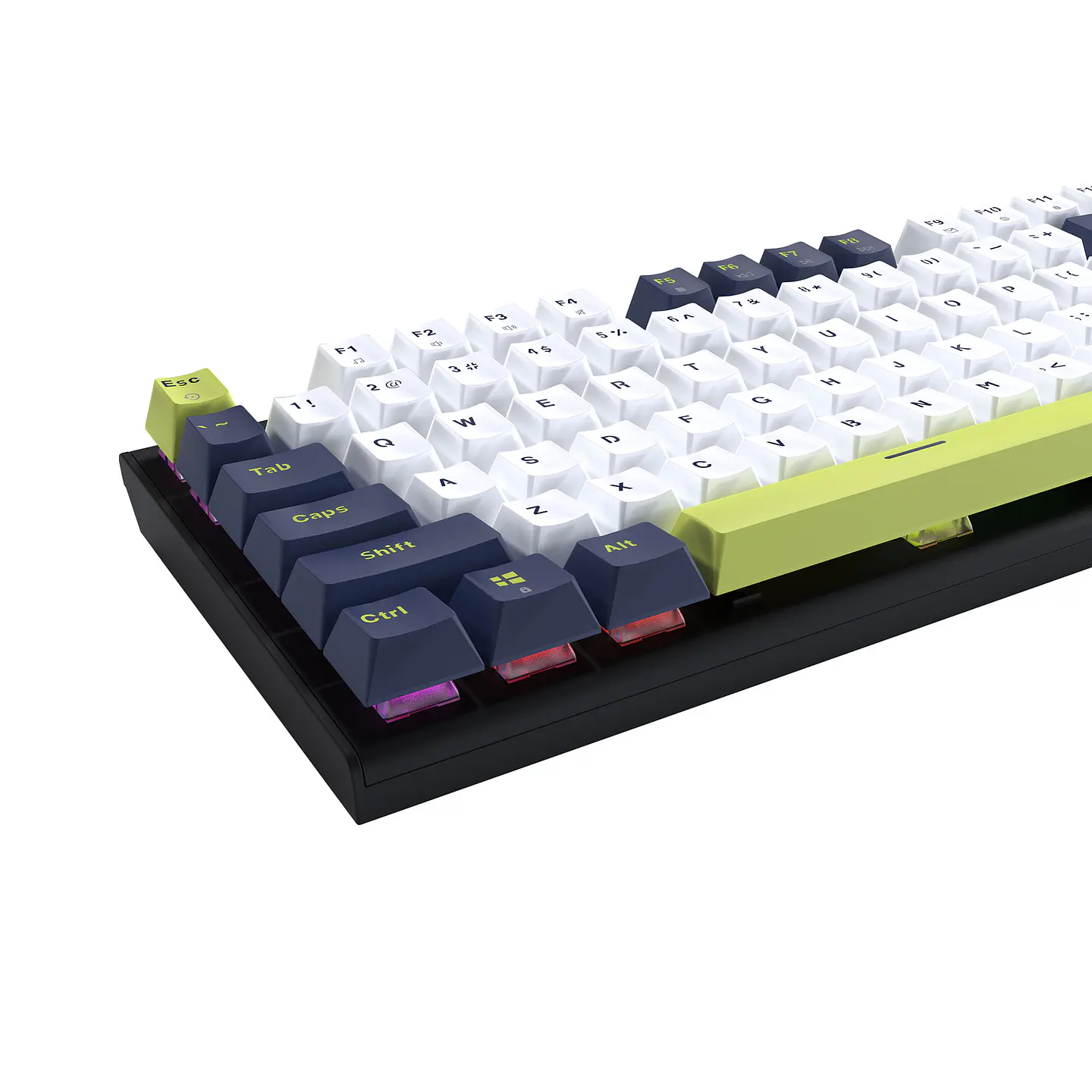 MK877s ATOM87s Mori White Teclado mecánico 80% Hot-Swappable Layout USA 3