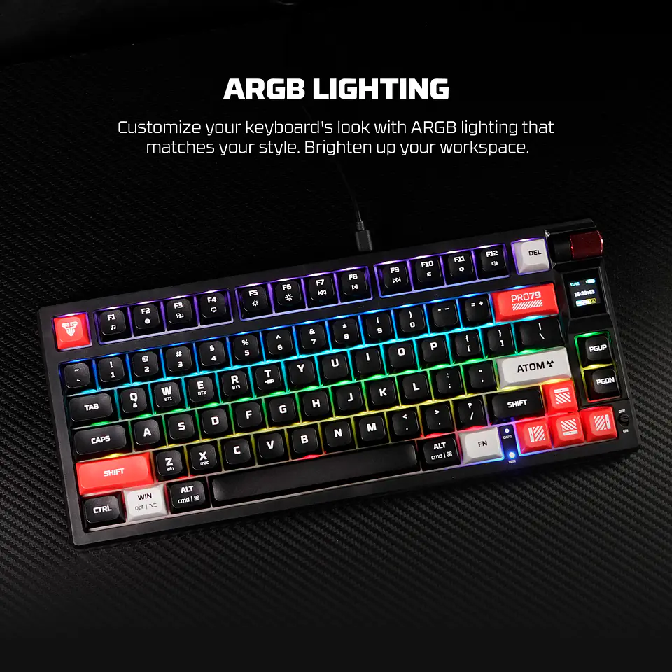 MK917 ATOM PRO79 White Teclado Mecánico Inalámbrico con Pantalla 12