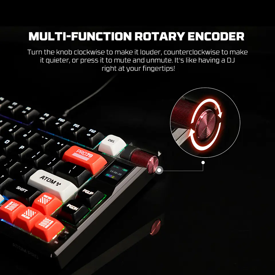 MK917 ATOM PRO79 White Teclado Mecánico Inalámbrico con Pantalla 16