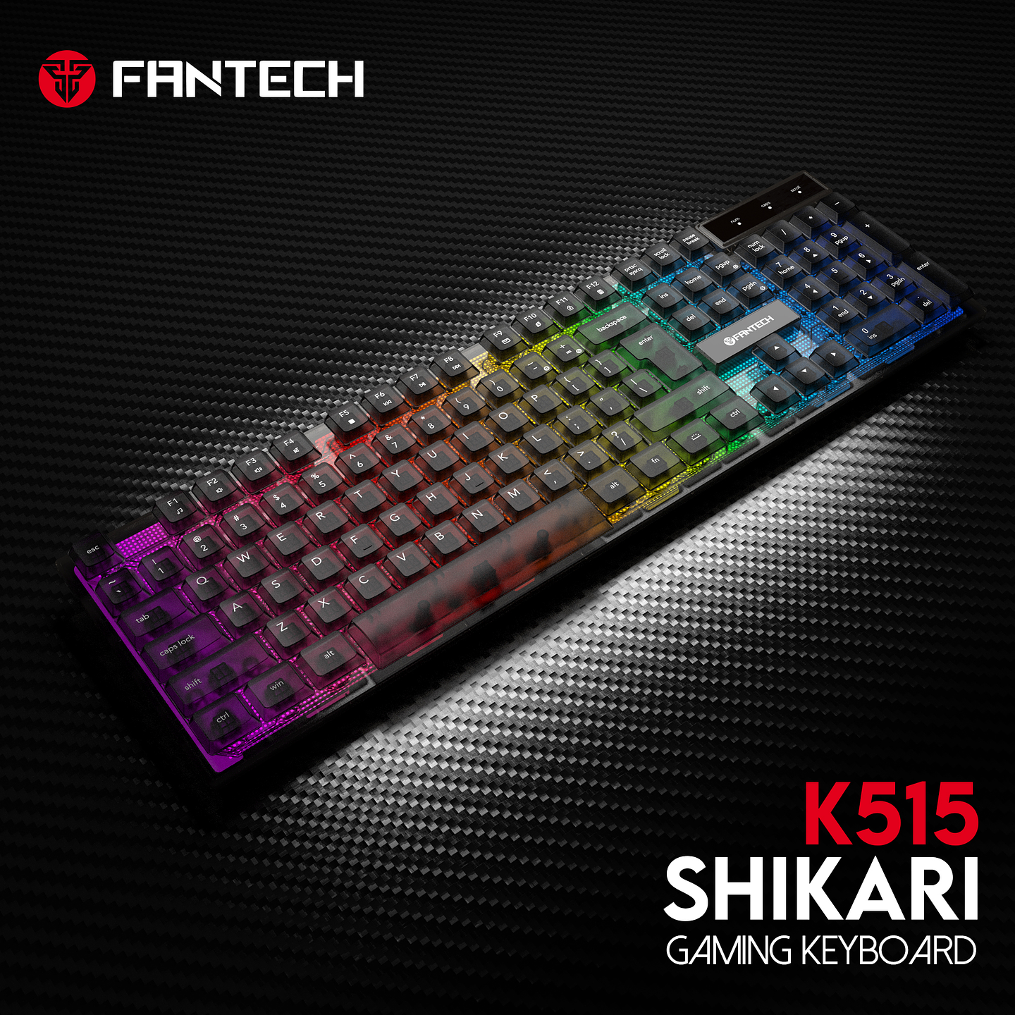 K515 SHIKARI Black Teclado Membrana RGB 16