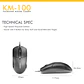 KM100 Black Kit Oficina Teclado y Mouse - Miniatura 9