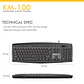 KM100 Black Kit Oficina Teclado y Mouse - Miniatura 10