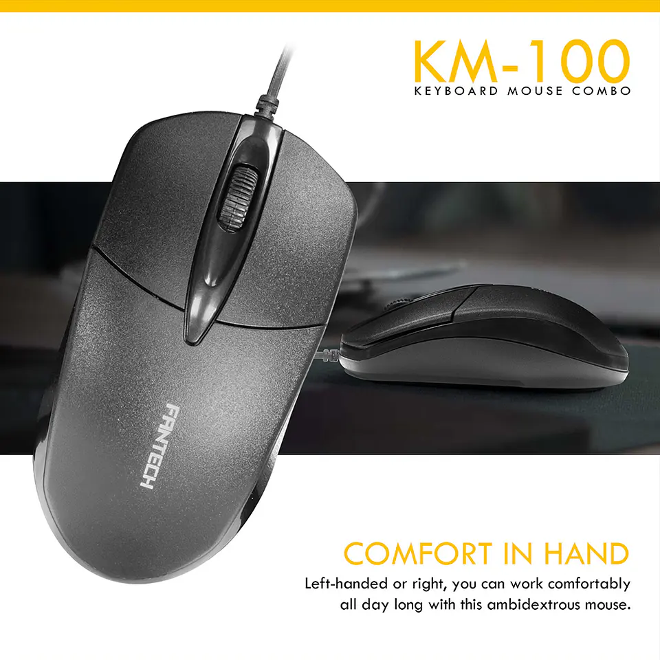 KM100 Black Kit Oficina Teclado y Mouse 12