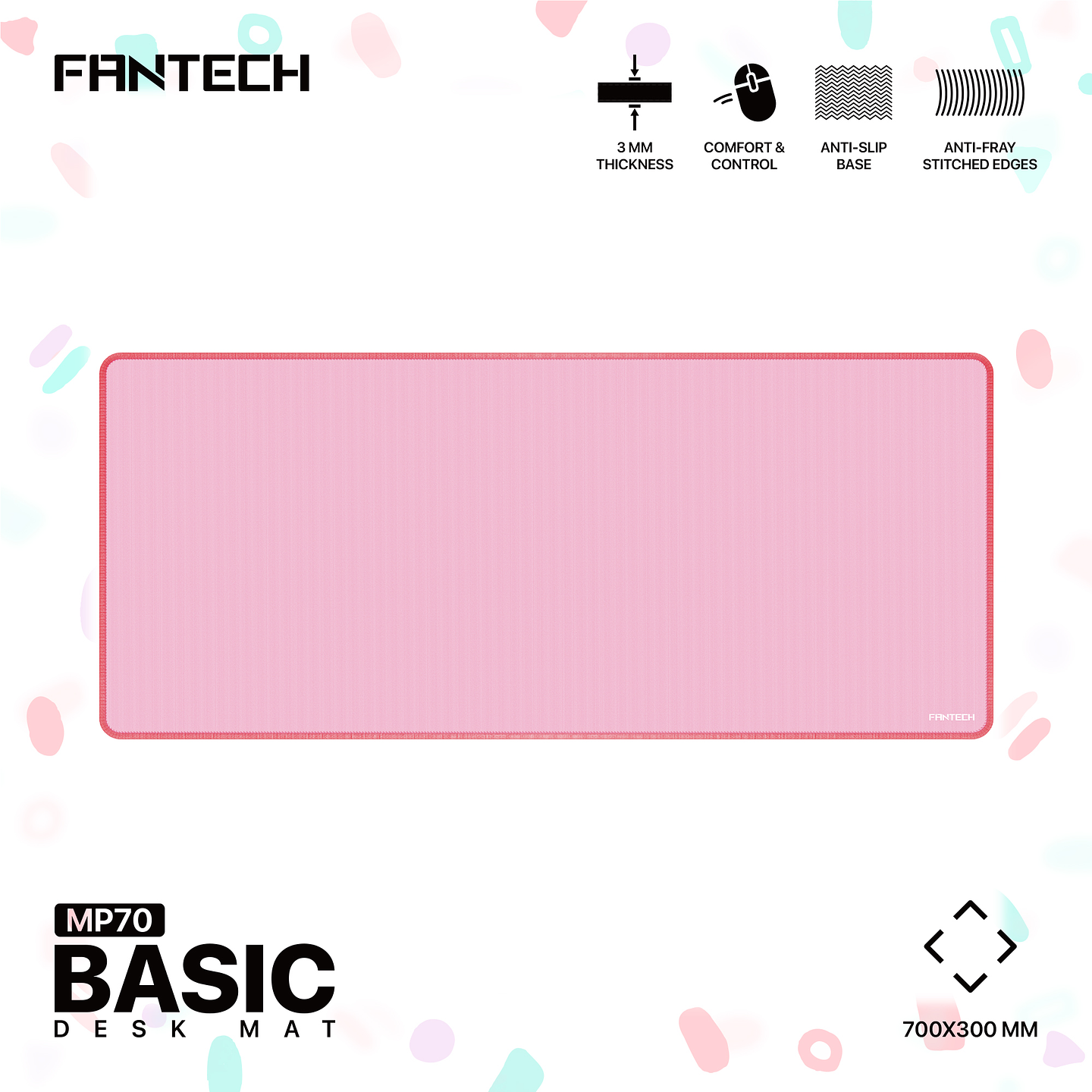 MP70 BASIC Pink Mousepad de Oficina Talla XL 12