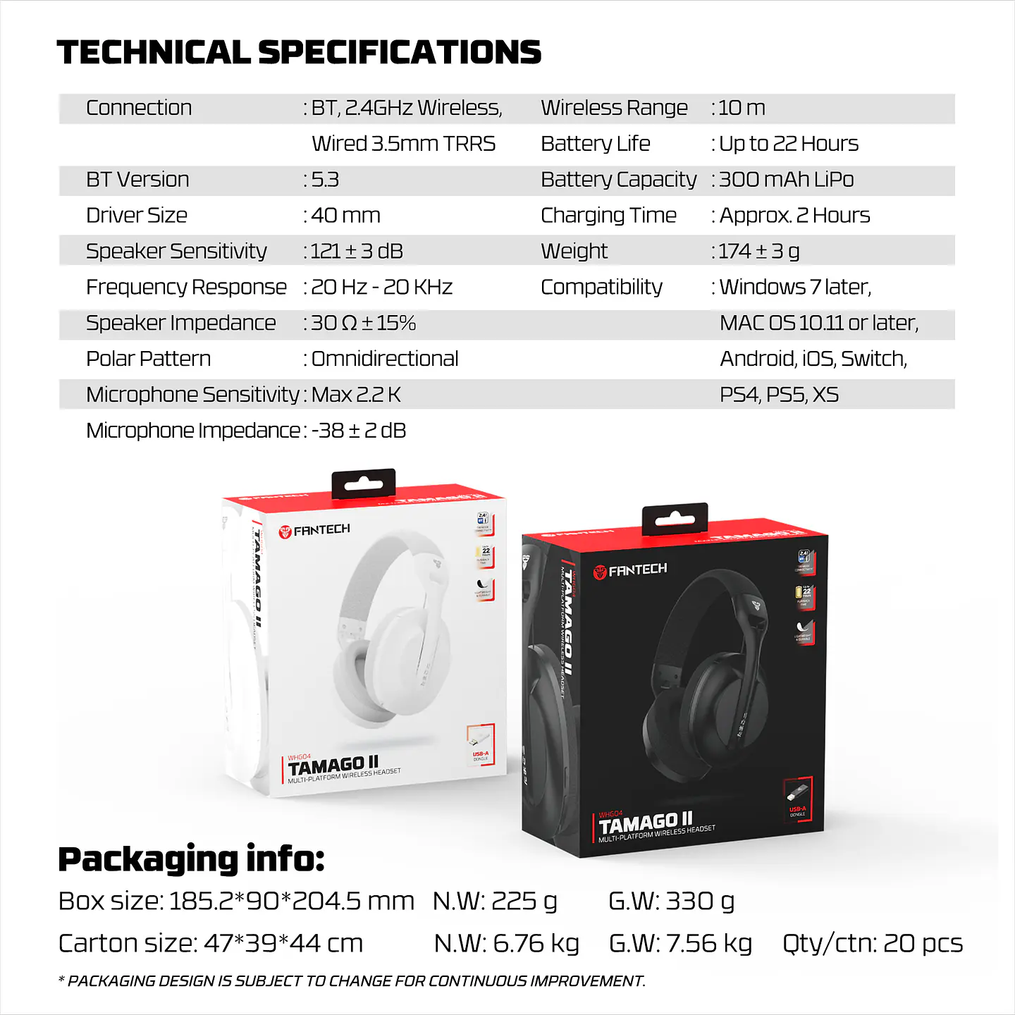 WHG04 TAMAGO II White Audífonos Inalámbricos Multiplataforma 13