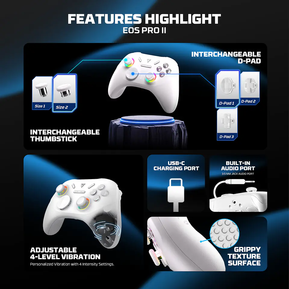 WGP15V2 EOS PRO II White Control Inalámbrico Multiplataforma Android iOS MacOS Switch 22