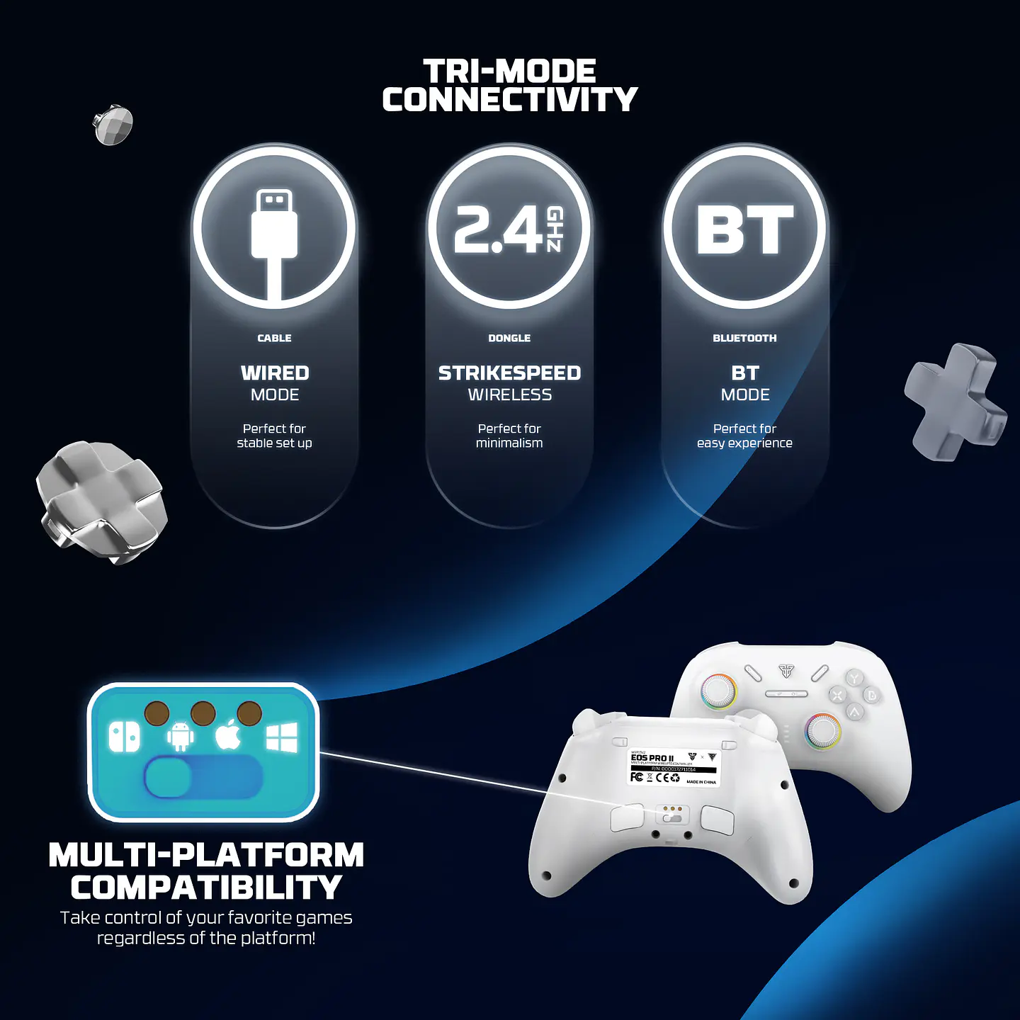 WGP15V2 EOS PRO II White Control Inalámbrico Multiplataforma Android iOS MacOS Switch 21