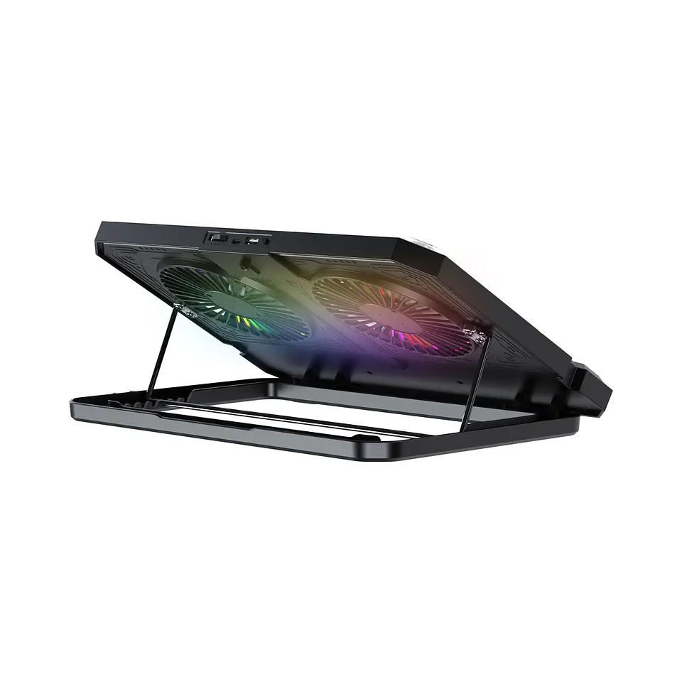 NC21 Black Base de Notebook con Ventilación RGB y soporte de teléfono 3