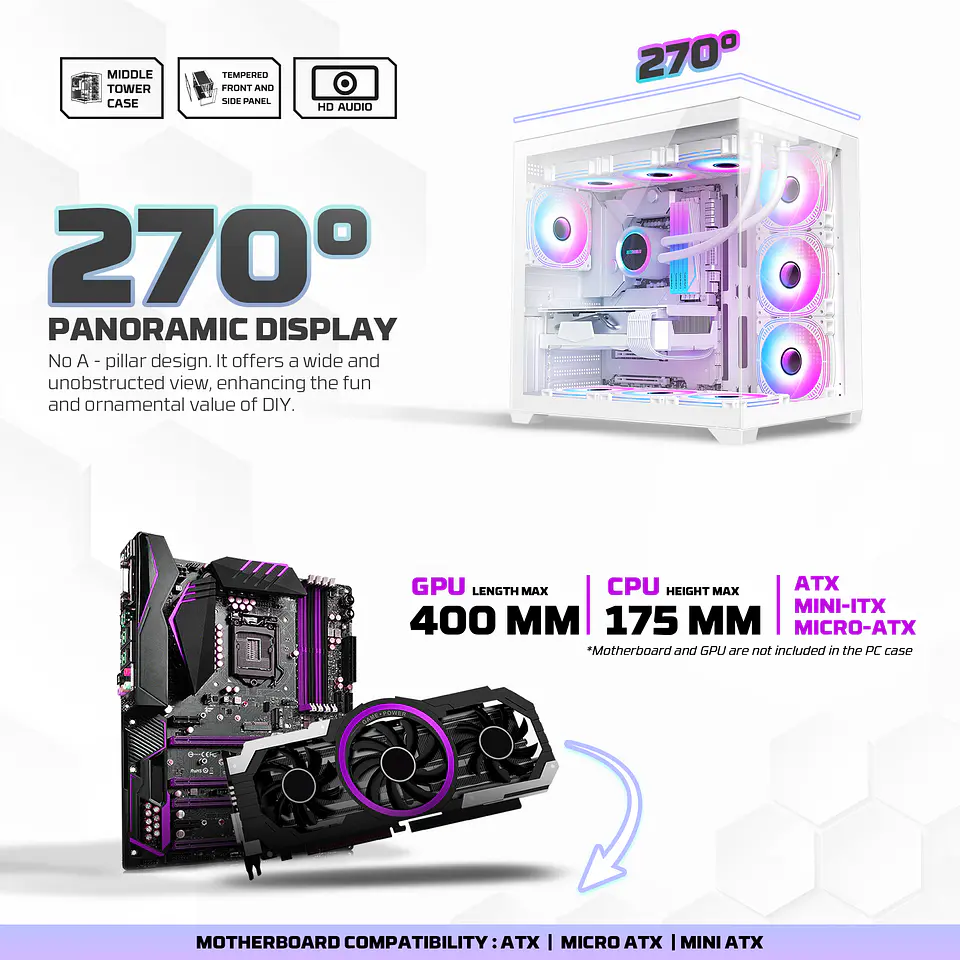 CG85 LUMINA Black Gabinete Pecera con 6 Ventiladores aRGB 9