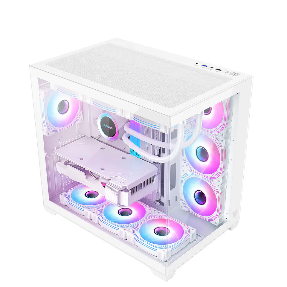 CG85 LUMINA White Gabinete Pecera con 6 Ventiladores aRGB 2