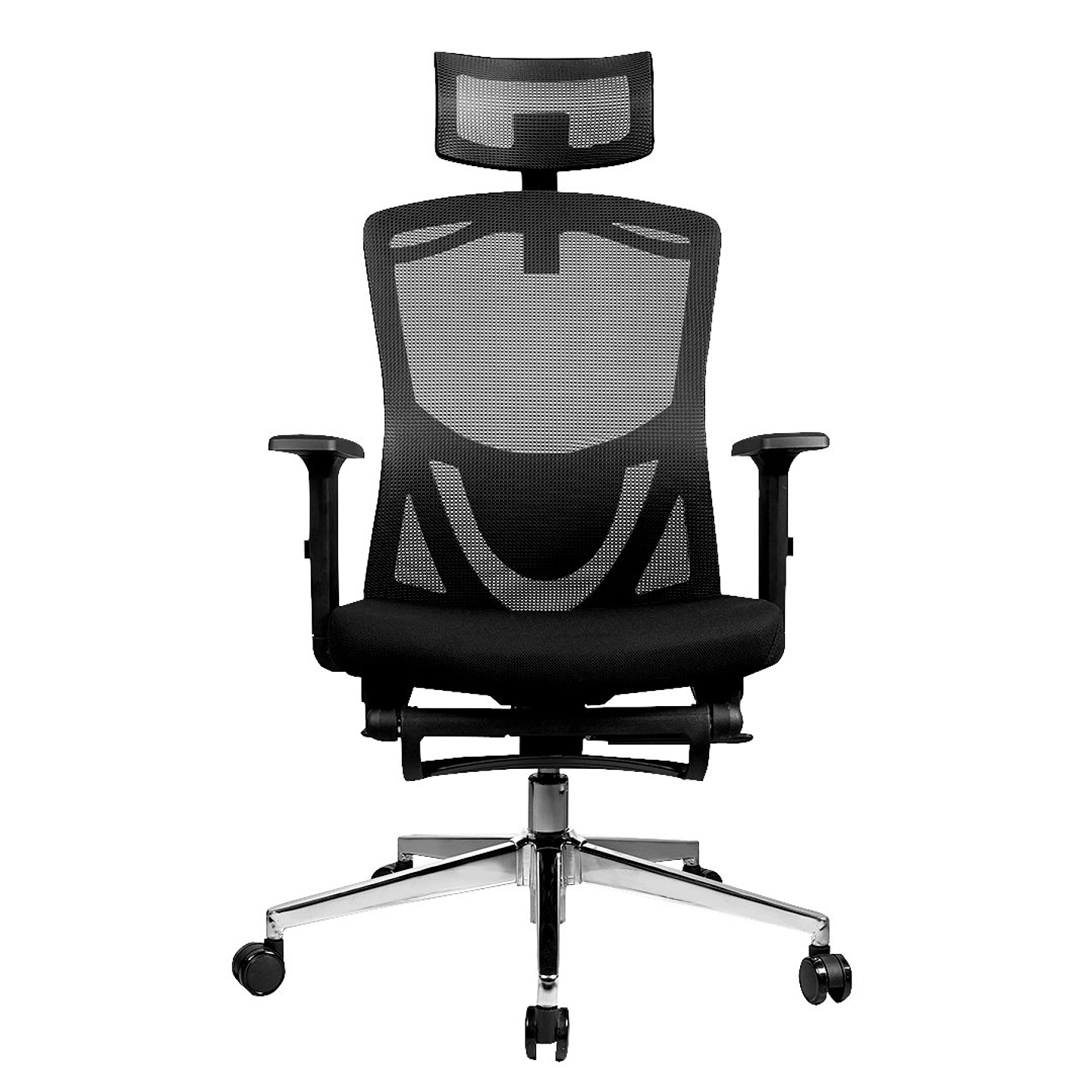 OCA259s Black Silla ergonómica Oficina de Malla con Reposapiés 8