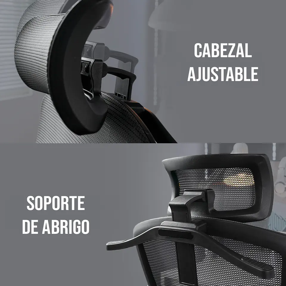 OCA259s Grey Silla ergonómica Oficina de Malla con Reposapiés 14