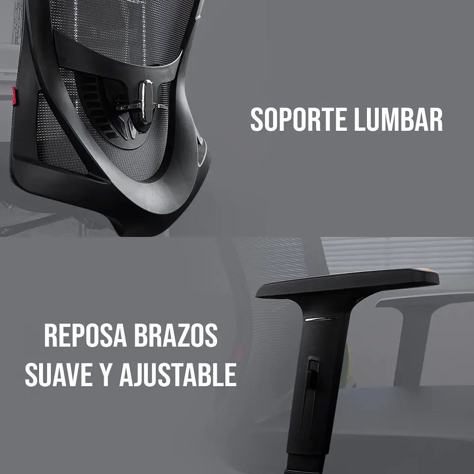 OCA259s Grey Silla ergonómica Oficina de Malla con Reposapiés 15