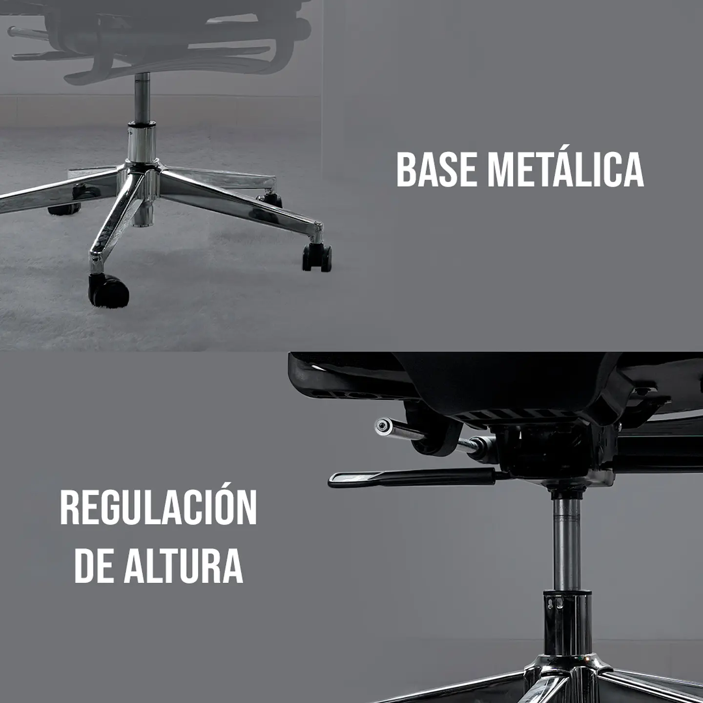 OCA259s Grey Silla ergonómica Oficina de Malla con Reposapiés 16
