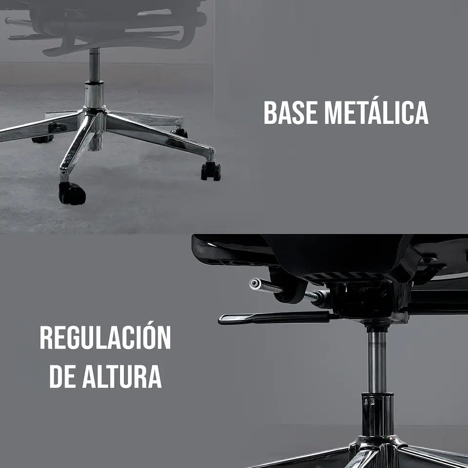 OCA259s Grey Silla ergonómica Oficina de Malla con Reposapiés 16