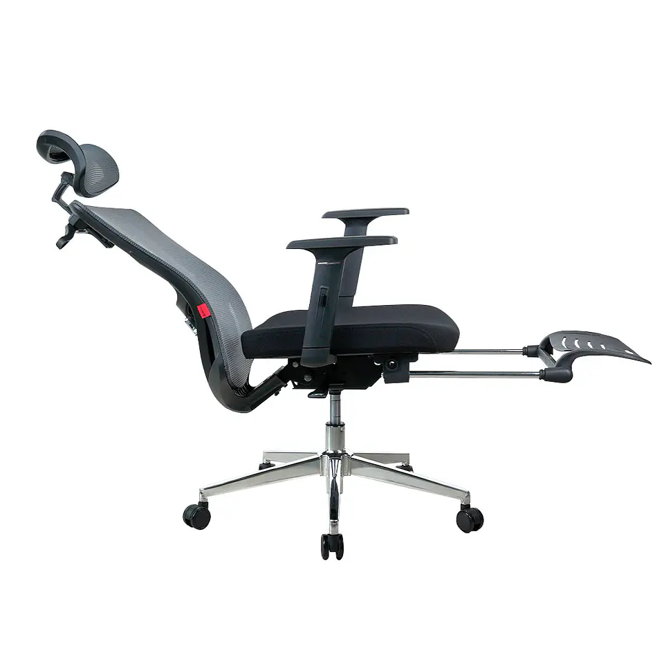 OCA259s Grey Silla ergonómica Oficina de Malla con Reposapiés 3