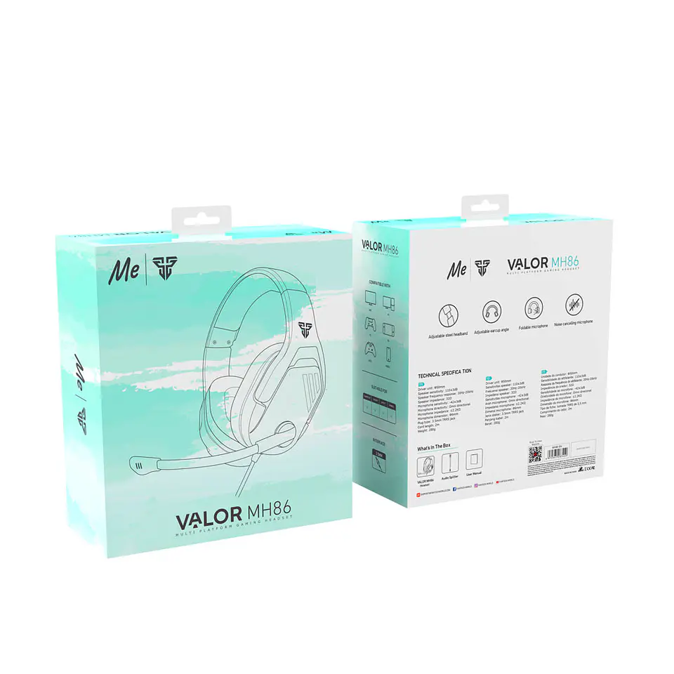 MH86 VALOR Mint Audífonos Multiplataforma 3.5 mm Splitter Playstation 15