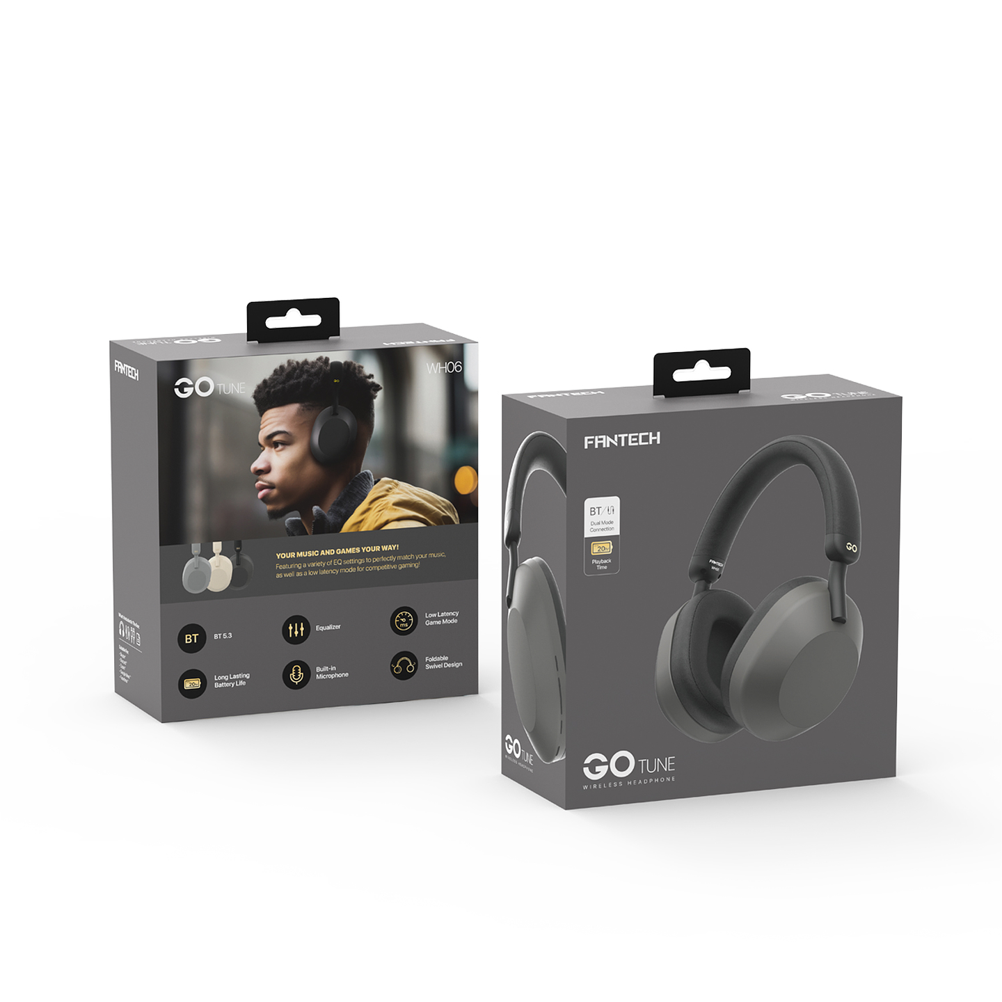 WH06 GO TUNE Beige Audífonos Inalámbricos 13