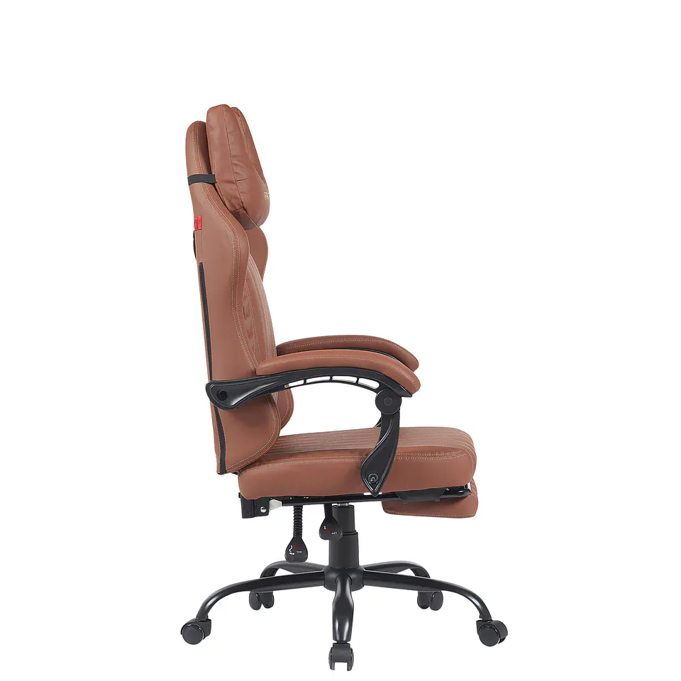 GC193 BROWN Silla Gamer Ergonómica de Ecocuero con Reposapiés 4