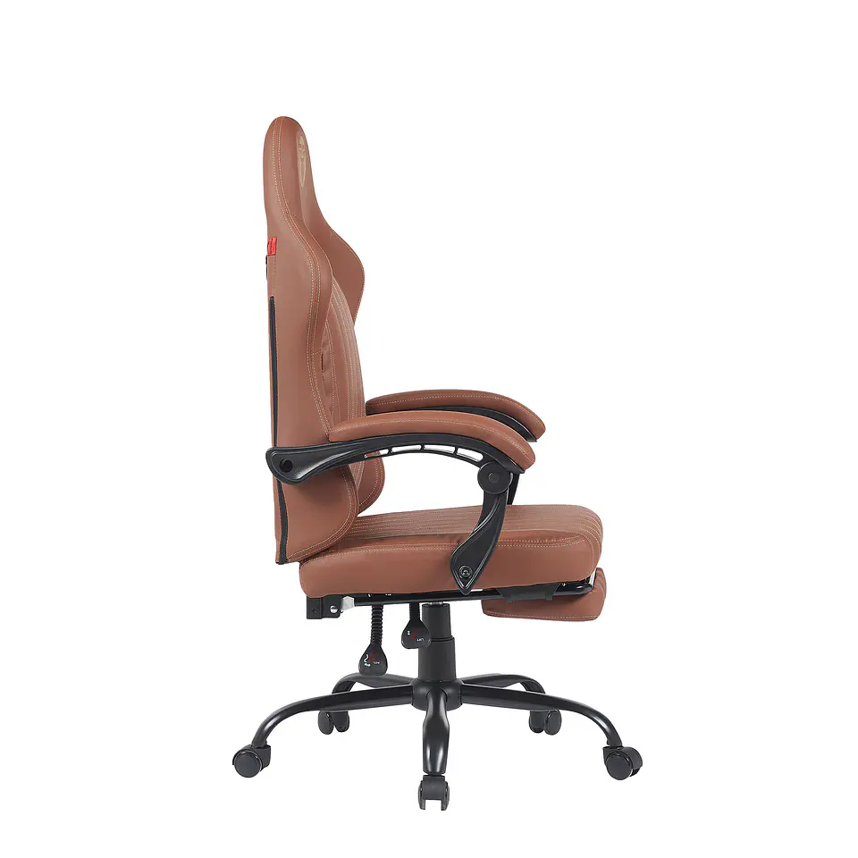 GC193 BROWN Silla Gamer Ergonómica de Ecocuero con Reposapiés 6