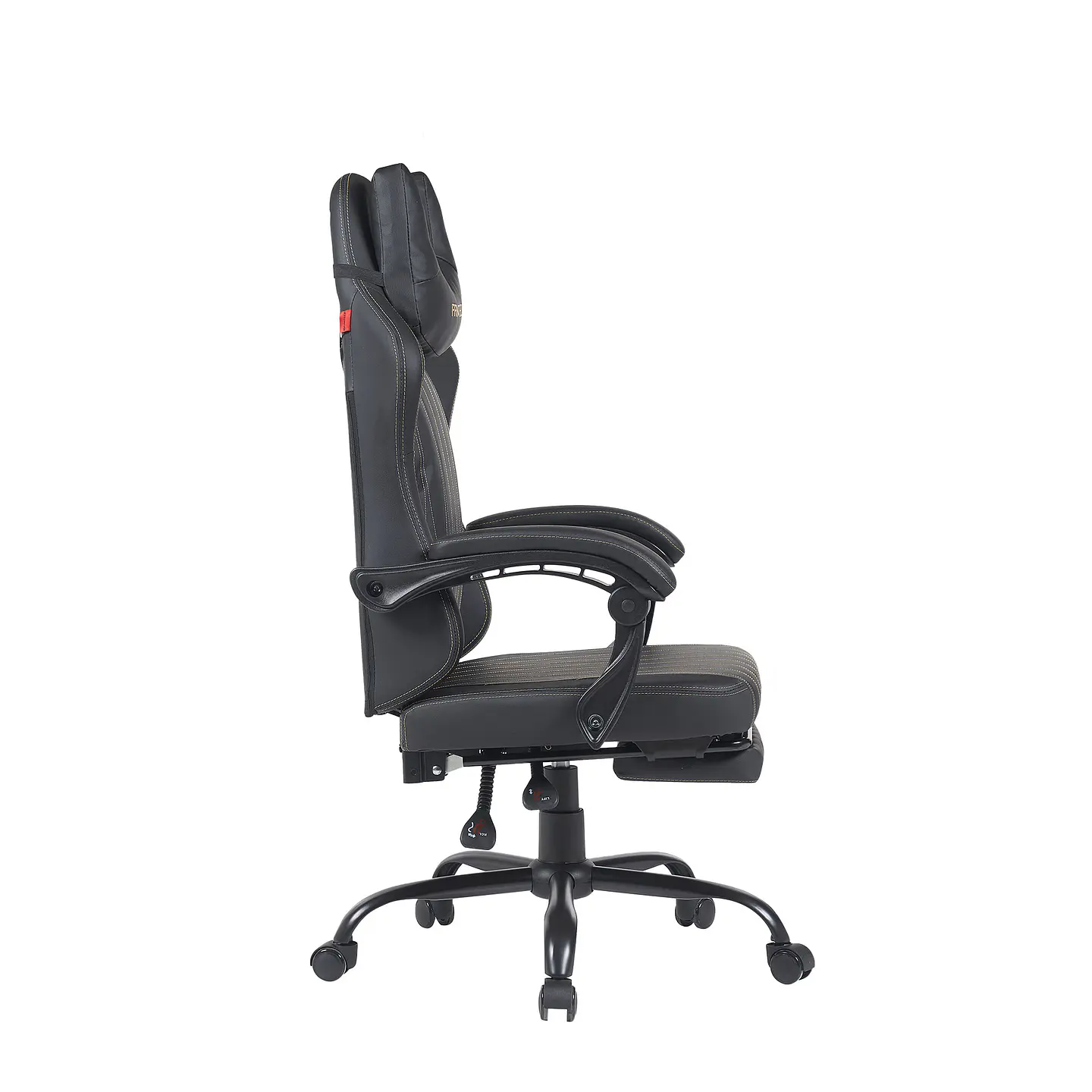 GC193 BLACK Silla Gamer Ergonómica de Ecocuero con Reposapiés 5
