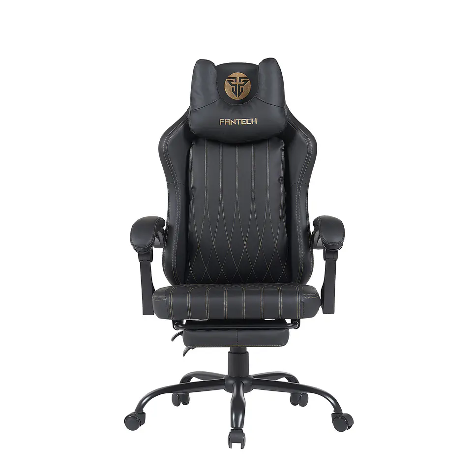 GC193 BLACK Silla Gamer Ergonómica de Ecocuero con Reposapiés 2