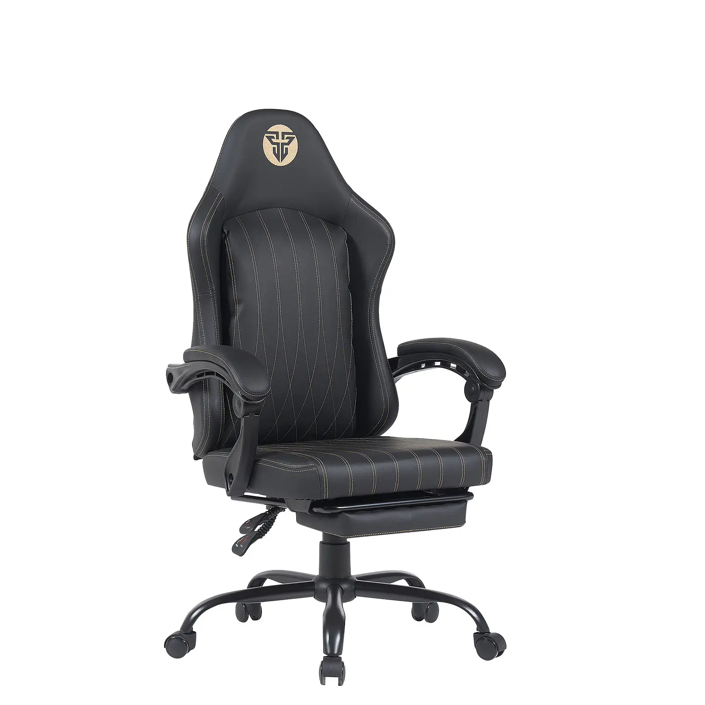 GC193 BLACK Silla Gamer Ergonómica de Ecocuero con Reposapiés 8