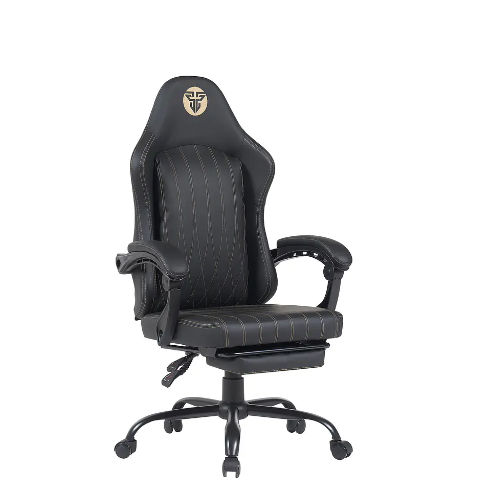 GC193 BLACK Silla Gamer Ergonómica de Ecocuero con Reposapiés 8