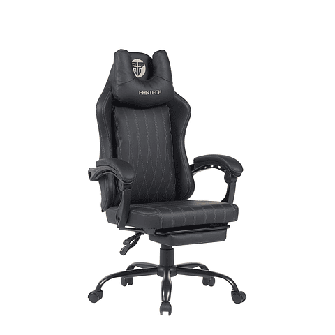 GC193 BLACK Silla Gamer Ergonómica de Ecocuero con Reposapiés