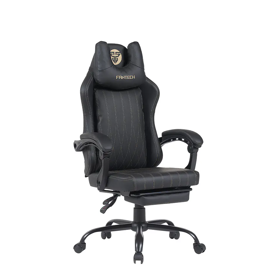 GC193 BLACK Silla Gamer Ergonómica de Ecocuero con Reposapiés 1