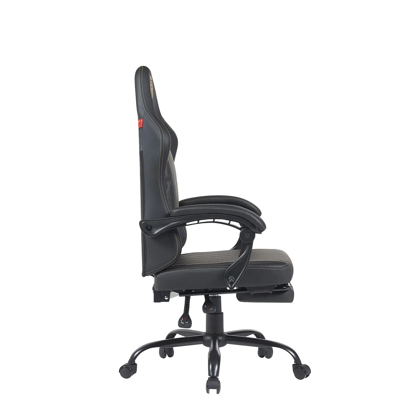 GC193 BLACK Silla Gamer Ergonómica de Ecocuero con Reposapiés 9