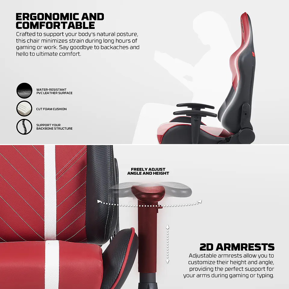 GC194 Red Silla Ergonómica Gamer 11