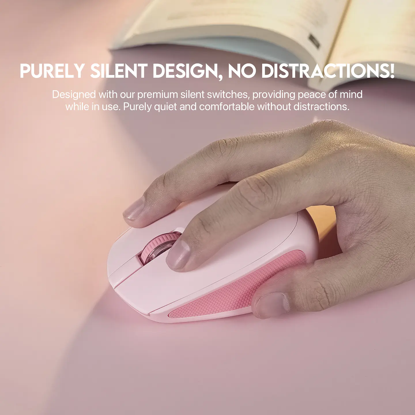 W193 GO Beige Mouse inalámbrico Bluetooth 5.0 y Receptor USB 1.600 DPI 8