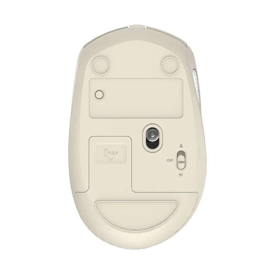 W193 GO Beige Mouse inalámbrico Bluetooth 5.0 y Receptor USB 1.600 DPI 6