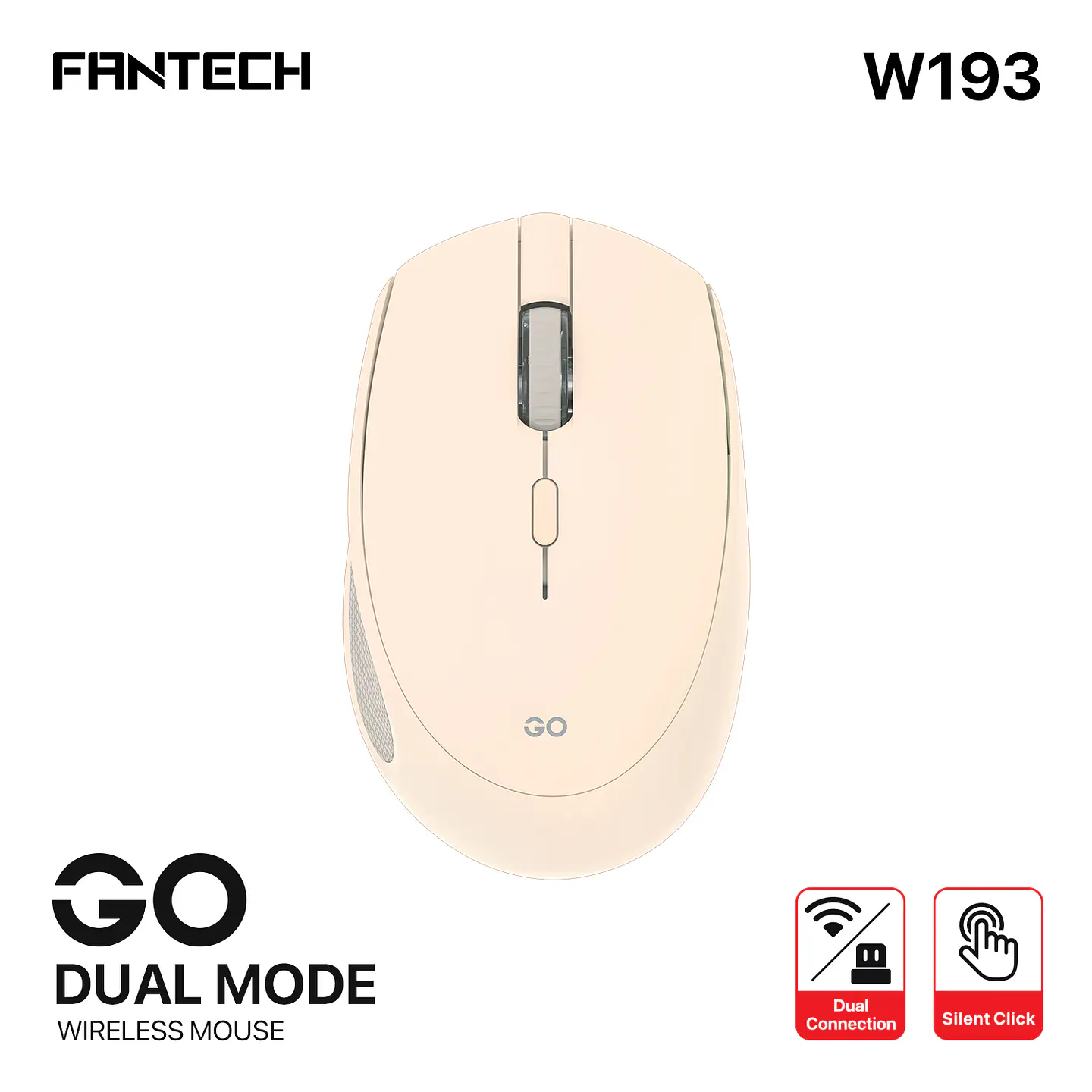 W193 GO Beige Mouse inalámbrico Bluetooth 5.0 y Receptor USB 1.600 DPI 13