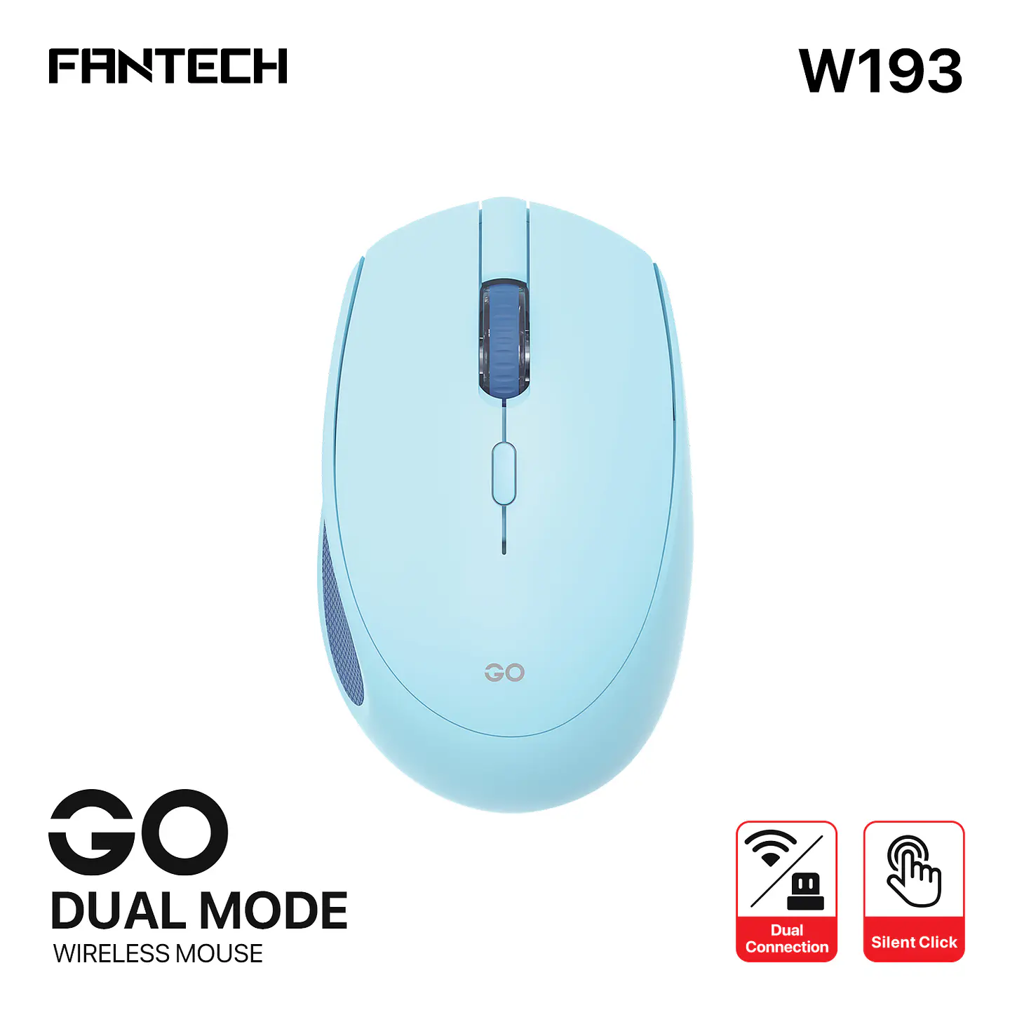 W193 GO Blue Mouse inalámbrico Bluetooth 5.0 y Receptor USB 1.600 DPI 13