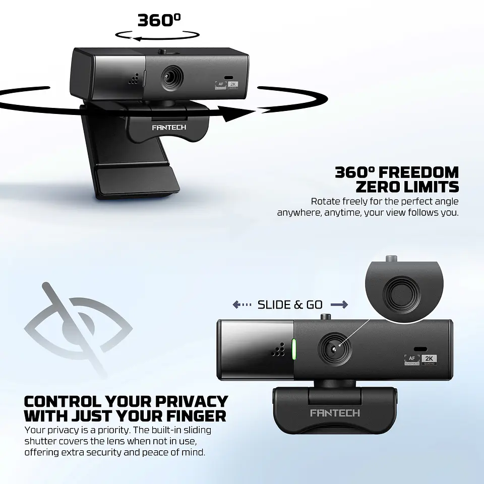 C50 LUMINOUS Black Webcam 2K Cámara Web Quad HD 60 FPS 15