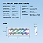 MK611 ATOM X63 Ame White Teclado Mecánico 60% RGB Hot-Swappable Layout USA - Miniatura 14
