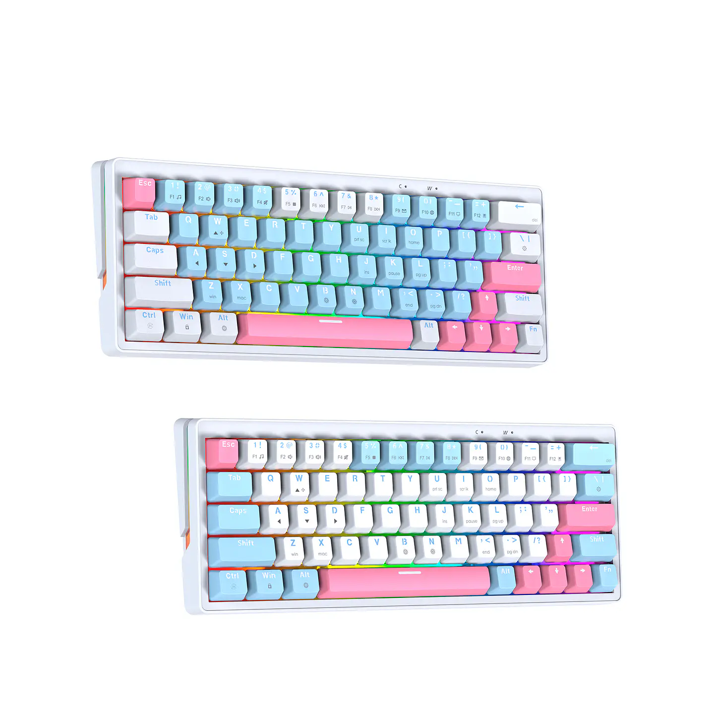 MK611 ATOM X63 Ame White Teclado Mecánico 60% RGB Hot-Swappable Layout USA 8