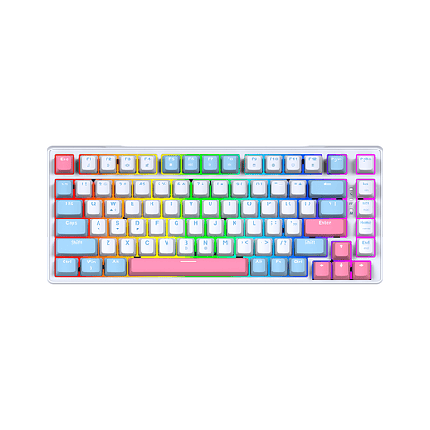 MK612 ATOM X83 Ame White Teclado Mecánico 75% RGB Hot-Swappable Layout USA