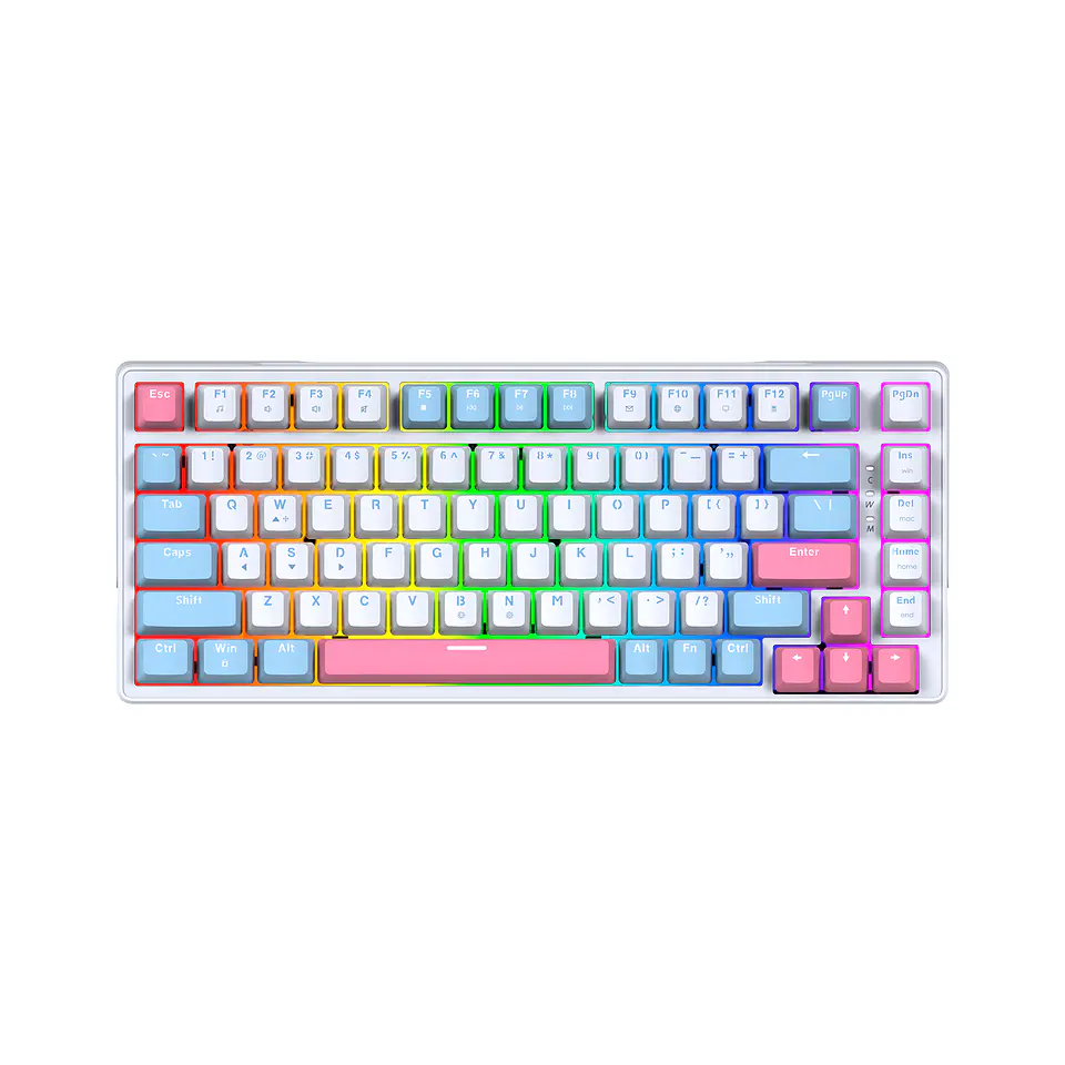 MK612 ATOM X83 Ame White Teclado Mecánico 75% RGB Hot-Swappable Layout USA 1