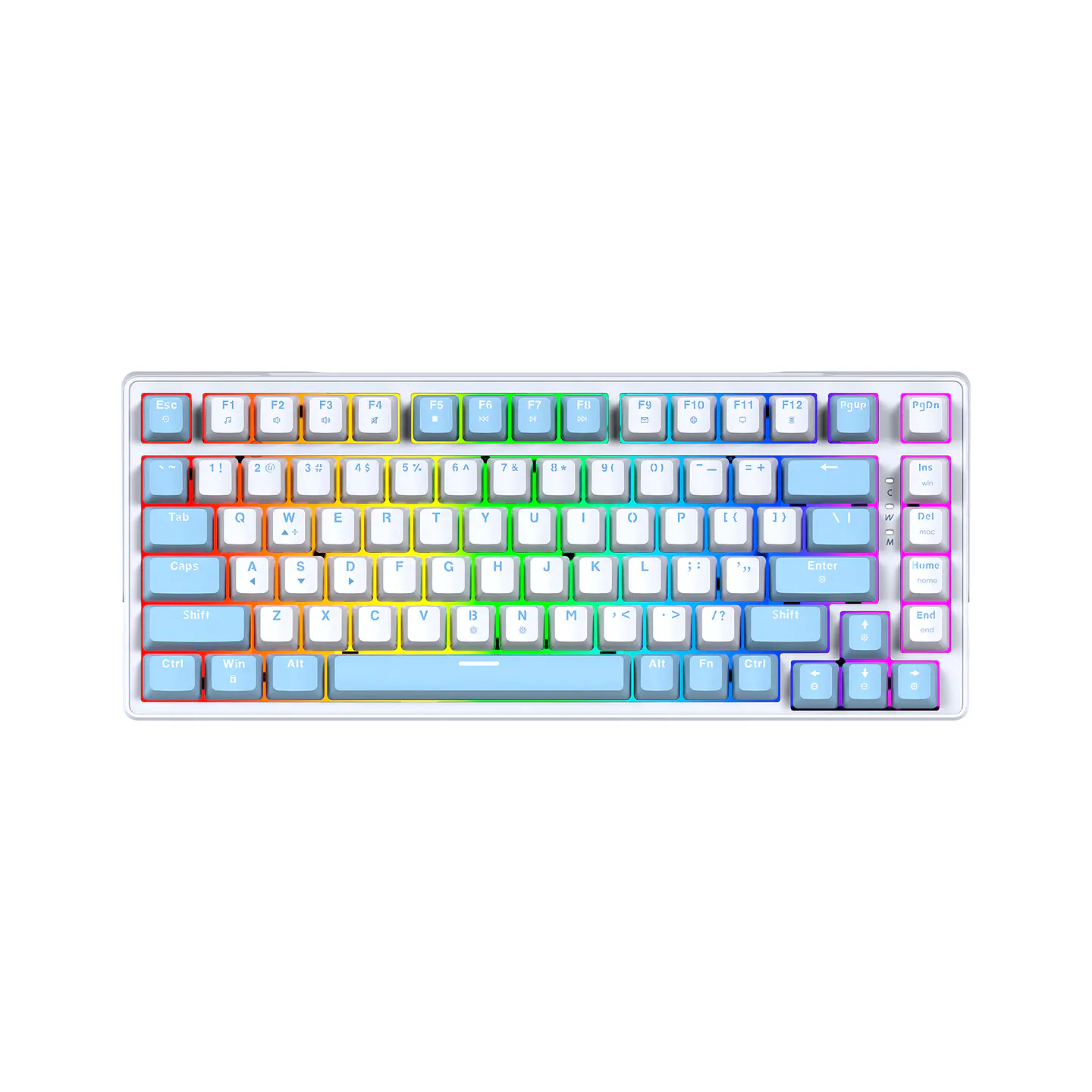 MK612 ATOM X83 Ame White Teclado Mecánico 75% RGB Hot-Swappable Layout USA 2