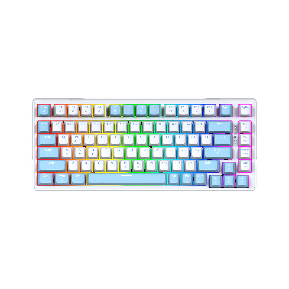 MK612 ATOM X83 Ame White Teclado Mecánico 75% RGB Hot-Swappable Layout USA 2