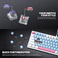 MK612 ATOM X83 Ame White Teclado Mecánico 75% RGB Hot-Swappable Layout USA - Miniatura 6
