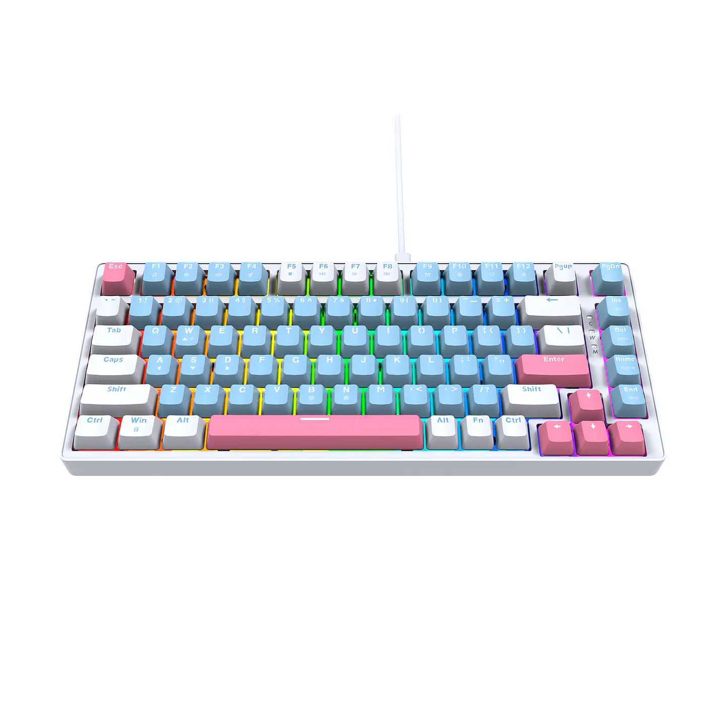 MK612 ATOM X83 Ame Blue Teclado Mecánico 75% RGB Hot-Swappable Layout USA 2