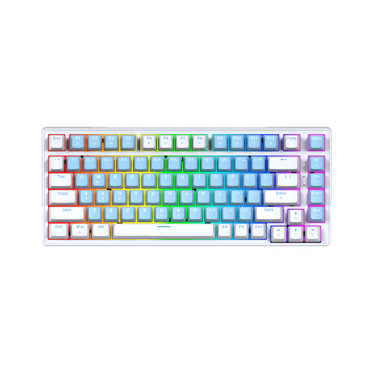 MK612 ATOM X83 Ame Blue Teclado Mecánico 75% RGB Hot-Swappable Layout USA 1