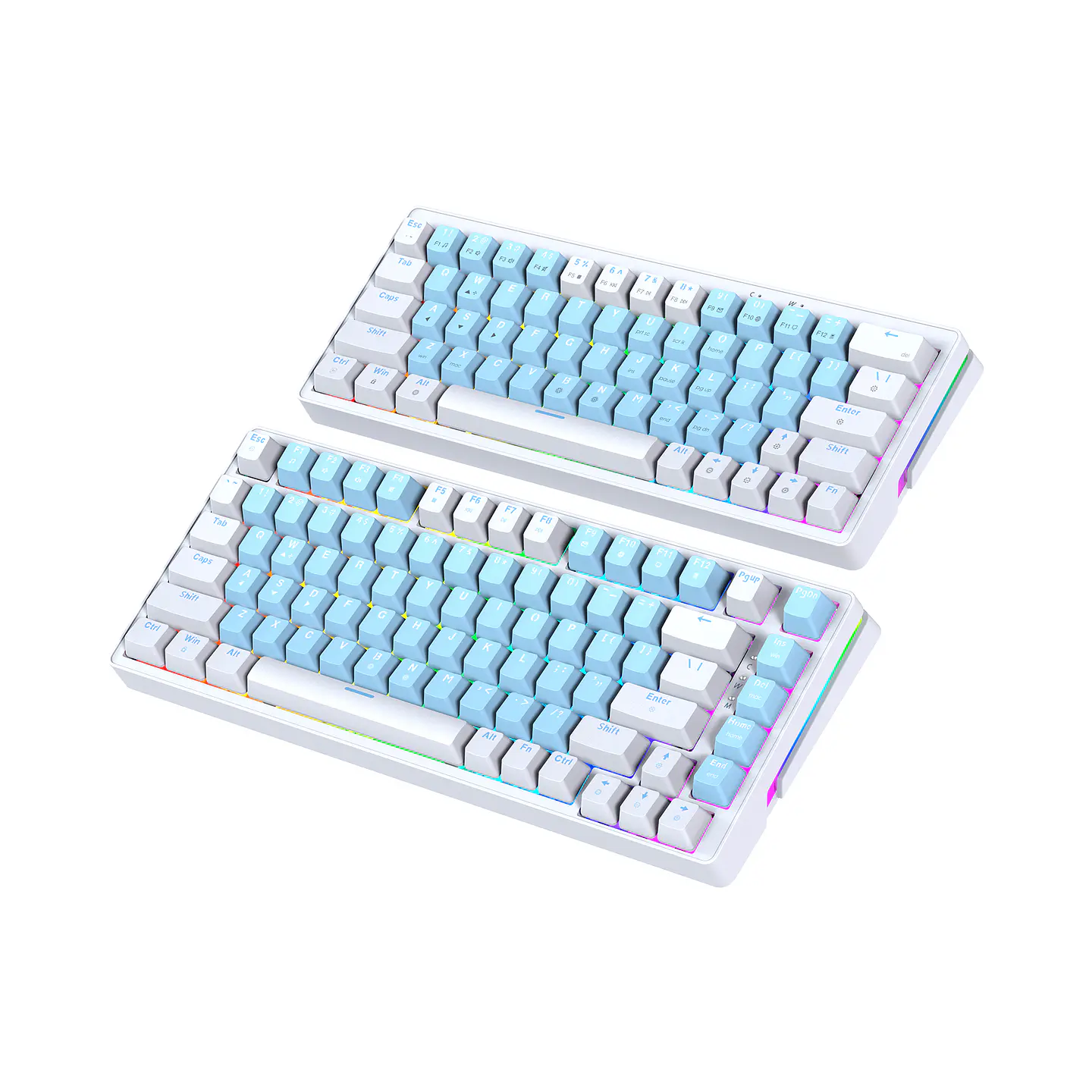 MK612 ATOM X83 Ame Blue Teclado Mecánico 75% RGB Hot-Swappable Layout USA 9