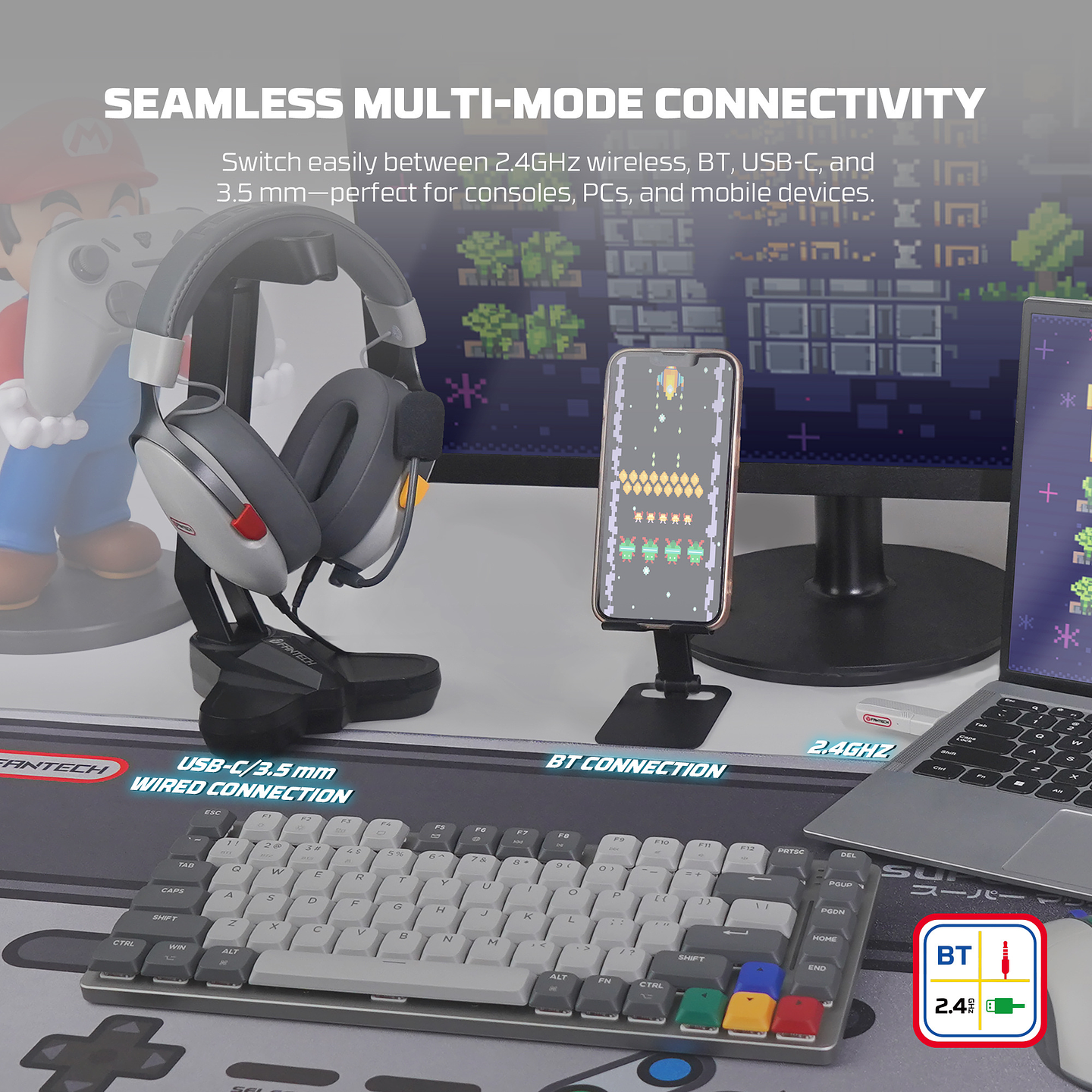 WHG06 CARBON PRO Super Famicom Edition Audífonos Inalámbricos Multiplataforma Super Maxfit SNES 5