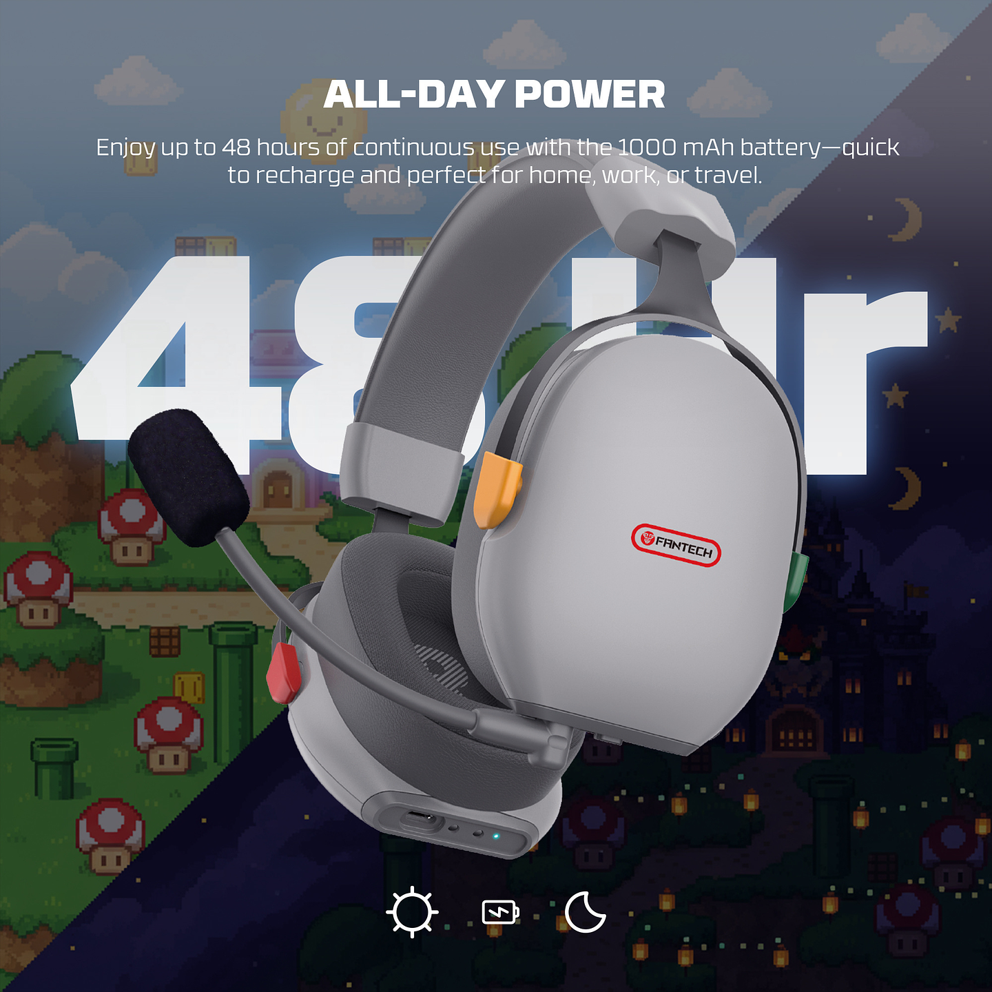 WHG06 CARBON PRO Super Famicom Edition Audífonos Inalámbricos Multiplataforma Super Maxfit SNES 6