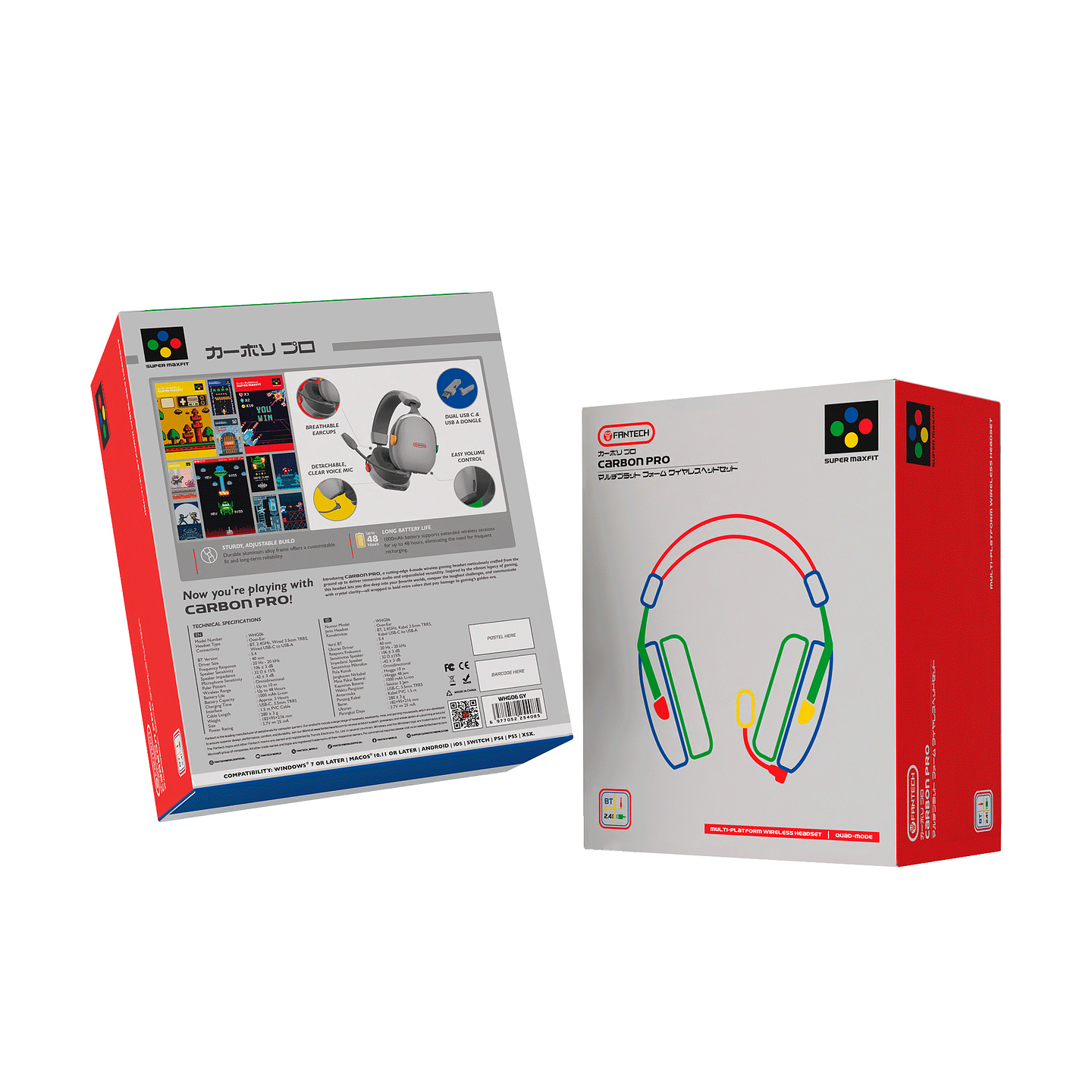 WHG06 CARBON PRO Super Famicom Edition Audífonos Inalámbricos Multiplataforma Super Maxfit SNES 14